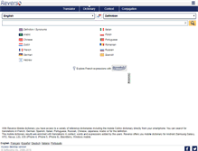 Tablet Screenshot of dictionary.reverso.net